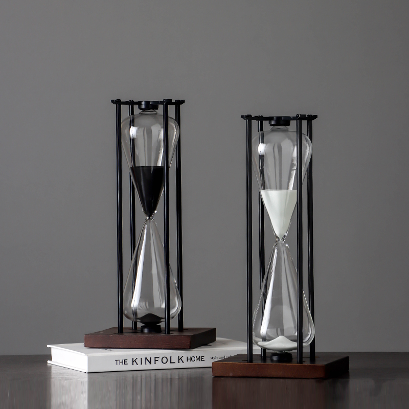 2025新款沙漏计时器30分60分钟创意复古客厅摆件时间流沙专用漏斗