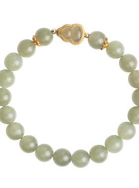 天然和田福禄葫芦玉晴水手链