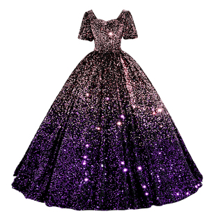 亮片晚礼服女声乐艺考美声独唱演出服年会主持钢琴演奏表演蓬蓬裙