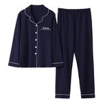 纯棉睡衣女长袖春秋季开衫韩版简约纯色薄款可外穿家居服套装夏季