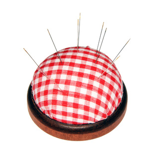 苏绣小镇针插苏绣DIY扎包绣花针收纳半球体实木底座刺绣布艺针插