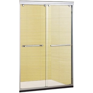 定制干湿分离一字型钢化玻璃淋浴房卫生间隔断浴室屏风简易洗澡房