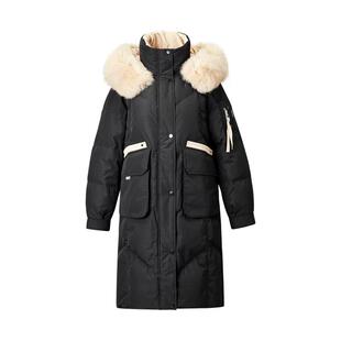 颜域高级感连帽毛领羽绒服女冬季2025新款今年流行爆款保暖外套女