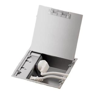 双门子地插座纯平隐形嵌入式五孔电脑地插座开启式130型超薄地插