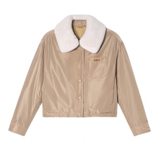 PSALTER诗篇学院风短款水貂毛领鹅绒羽绒服2025冬款