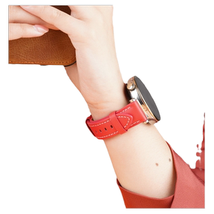 适用小米watch S3手表S4sport新年红色真皮表带S2/1运动pro智能color2华米Amazfit GTS4编织GTR4本命年腕带