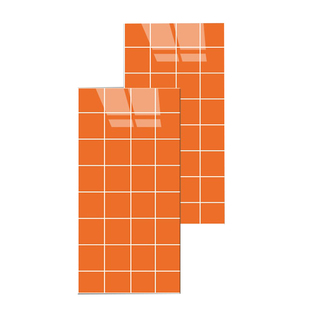 橙色格子铝塑板墙裙护墙板厨房防油贴纸墙纸商用餐饮仿瓷砖墙贴