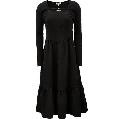 ONLY长袖荷叶裙显瘦连衣裙