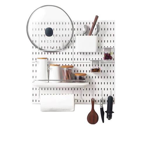 洞洞板配件置物架家用收纳挂篮挂钩墙上免打孔厨房展示收纳架挂件