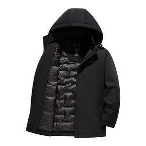 雪中飞2025春新款男士短款可拆卸帽羽绒服商务休闲爸爸款简约保暖