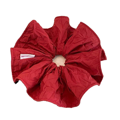 韩系复古红色大肠发圈女高级感超大号丸子头低马尾头绳慵懒风头饰