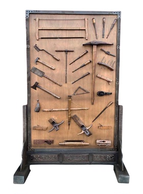 老式木锯刨子木工工具怀旧展示品