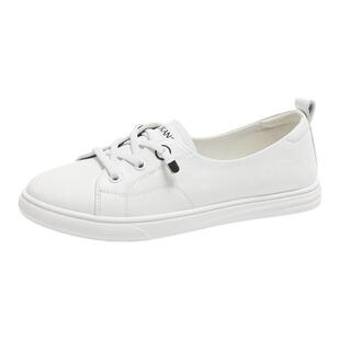 奥康女鞋2026年春季新款真皮小白鞋休闲软底妈妈鞋舒适不累脚单鞋