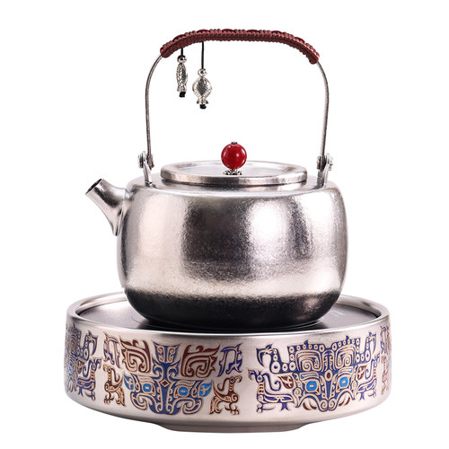 纯钛茶具烧水壶新款户外泡茶壶围炉煮茶电炉三星堆文创电陶炉套装