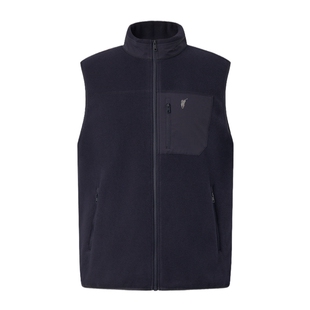 POLOWALK男式马甲2025冬季新品休闲简约拼接立领加绒摇粒绒马甲