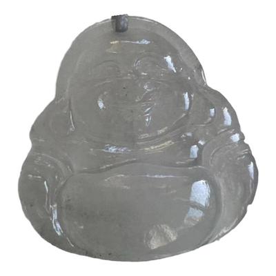 缅甸天然翡坠A货白色小佛公吊坠