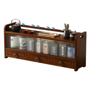 新中式桌面博古架非实木茶桌茶具置物架办公室小型紫砂壶摆放架子