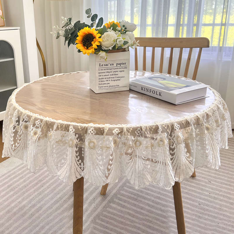 2025新款圆形餐桌垫防水防油透明茶几桌面保护垫氛围感免洗圆桌布