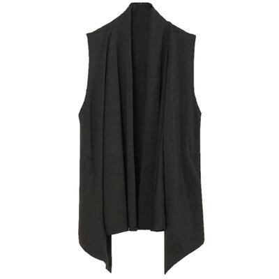 男薄季宽松无袖开衫马甲外搭