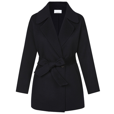 【纯羊毛】LANCY/朗姿25冬新款气质大衣双面呢百搭收腰毛呢外套女