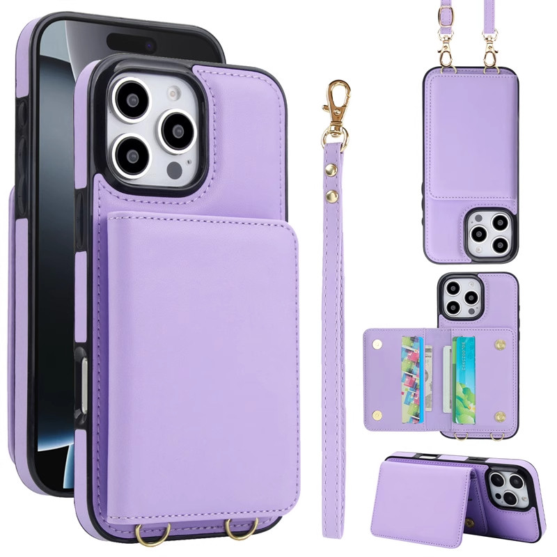 适用苹果8/7plus手机壳插卡包iPhone7/8背带式se2皮套se3斜跨挂脖子男女士7P挂绳ip8保护套全包边防摔手提绳