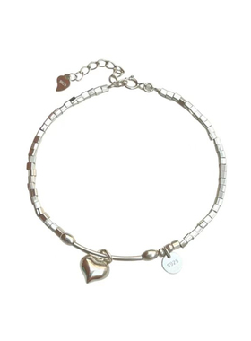 纯银女爱心碎银子通勤ins手链