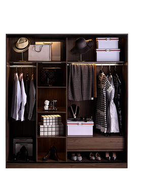 衣帽间陈列鞋子包包收纳箱装饰品