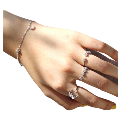 INCH EDITION简约镶钻星星月亮太阳新月手链气质精致百搭时尚女