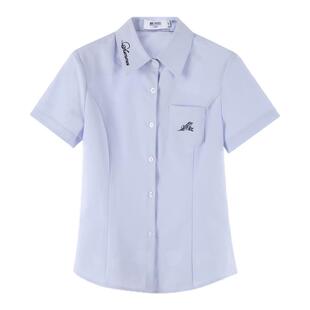 墨秋原创JK制服24℃衬衣收腰短袖女夏季日系校供感制服上衣小个子