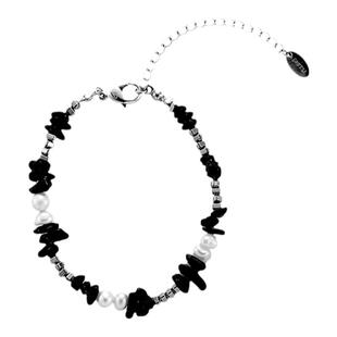 DARE买手店 PERRY 冰岛记录手链黑玛瑙黑曜石小众度假风串珠饰品