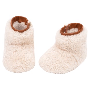 真羊毛女宝雪地靴软底加厚学步鞋冬季男童短靴加绒毛毛鞋婴儿棉鞋