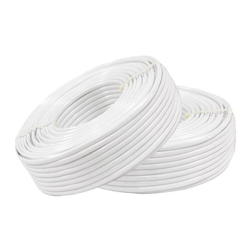 国标家用阻燃户外护套线2芯扁形白色电源线监控1/1.5/2.5/4平方