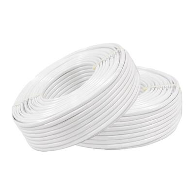 国标家用阻燃户外护套线2芯扁形白色电源线监控1/1.5/2.5/4平方