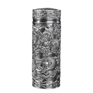 银水杯999内外纯银 景区同款雪花银杯足银茶杯食用熟银九龙杯