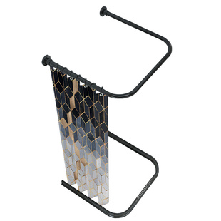 浴室隔断免打孔弧形伸缩浴帘杆浴帘防水防霉卫生间U型L杆磁性套装