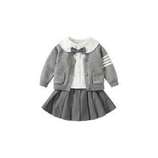 女童春装套装2025新款洋气时髦儿童公主裙宝宝jk学院风三件套春秋