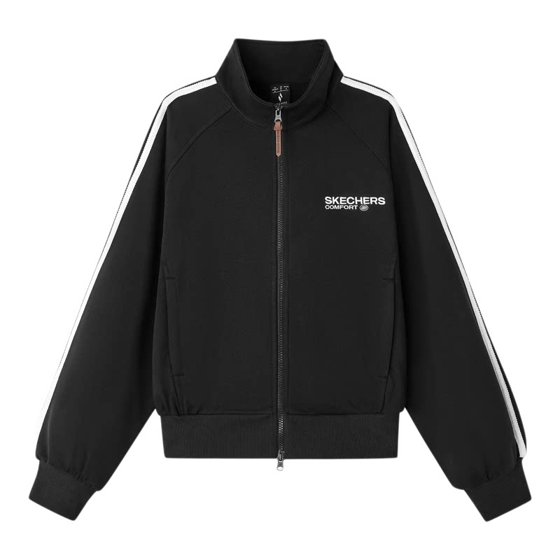 Skechers斯凯奇女子秋冬立领棒球服轻盈透气针织休闲外套L325W099