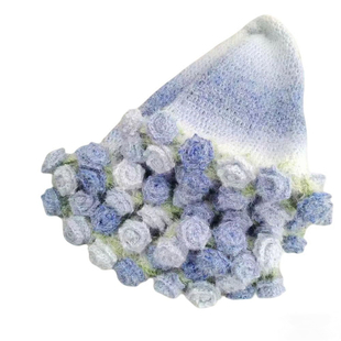 渐变紫玫瑰花毯手工编织毛线diy材料包钩织花束毯子送男女友礼物