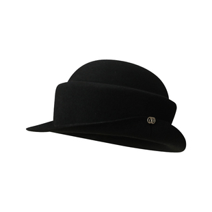 法式复古羊毛礼帽春秋高级感卷边渔夫帽优雅气质名媛风圆顶盆帽女