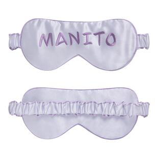 MANITO/曼尼陀 Macaron 撞色刺绣眼罩桑蚕丝logo眼罩多巴胺