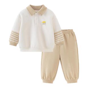 迷你巴拉男女童套装儿童假两件不易起球变形卫衣卫裤2026春新品