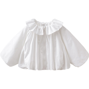 马克珍妮甜酷花苞女童荷叶领外套 儿童夹克2026年春装新款560295