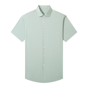 【林更新同款】红豆0感短袖衬衫男夏季透气易打理免烫莫代尔衬衣