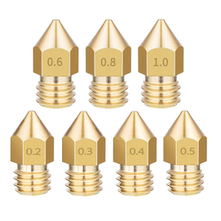 铭泰3D打印机配件全金属尖头黄铜喷嘴MK8 1.75/3mm材料刻字M6螺纹