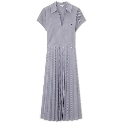 Tommy女装细条纹V领宽松连衣裙
