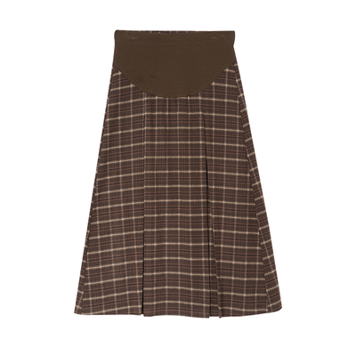 MASANON孕妇格子半身裙冬装