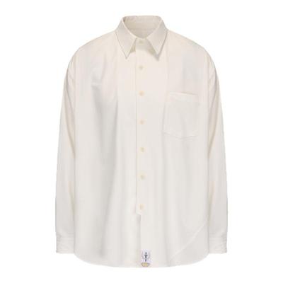 TIRES 25SS 日系复古叠片衬衫 宽松休闲长袖纯色天丝抗皱衬衣亲肤