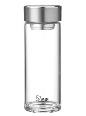 希诺单层加厚带滤网泡茶玻璃杯