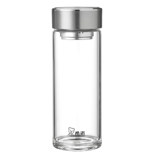 希诺玻璃杯单层加厚带滤网泡茶杯子男官方大容量透明便携水杯正品