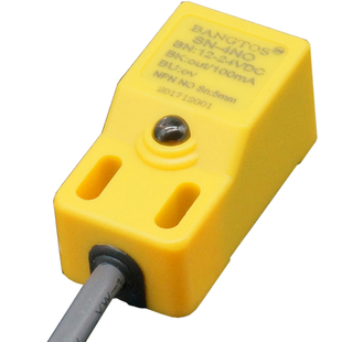 邦拓斯方形三线接近开关NPN常开直流24V感应金属限位传感器SN-4NO